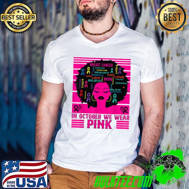 Awesome in October We Wear Pink Ribbon Breast Cancer Awareness T-Shirt Awesome in October We Wear Pink Ribbon Breast Cancer Awareness T-Shirt