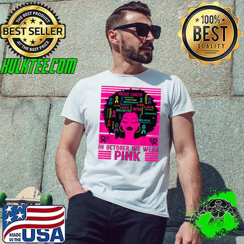 Awesome in October We Wear Pink Ribbon Breast Cancer Awareness T-Shirt Unisex Awesome in October We Wear Pink Ribbon Breast Cancer Awareness T-Shirt Unisex
