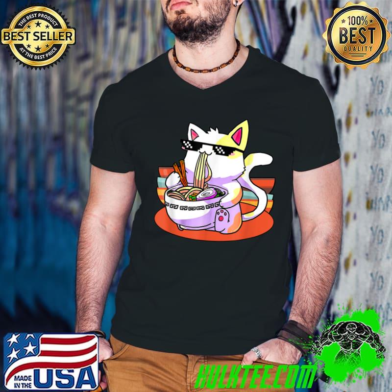 Awesome Kawaii Cat Sunglasses Japanese Anime Gift Girls Teenager Boy T-Shirt Guys V Neck Awesome Kawaii Cat Sunglasses Japanese Anime Gift Girls Teenager Boy T-Shirt Guys V Neck