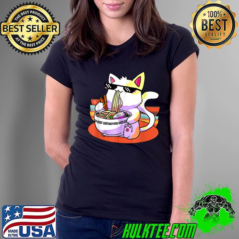 Awesome Kawaii Cat Sunglasses Japanese Anime Gift Girls Teenager Boy T-Shirt Ladies Tee Awesome Kawaii Cat Sunglasses Japanese Anime Gift Girls Teenager Boy T-Shirt Ladies Tee
