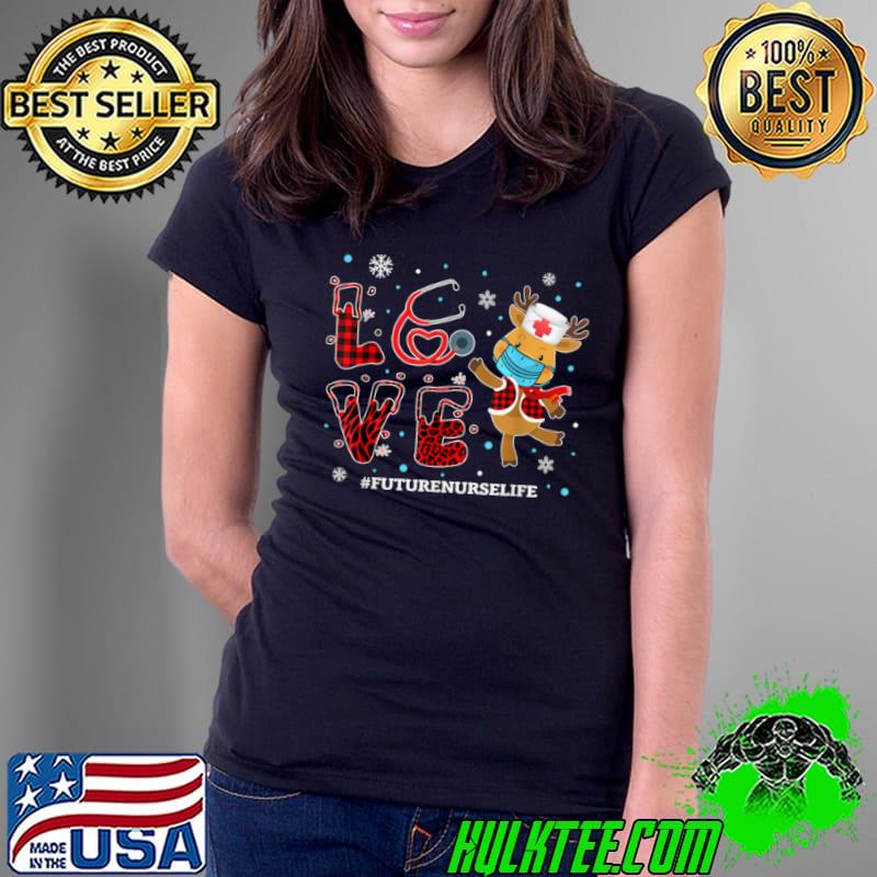 Awesome Love Future Nurse Buffalo Plaid Leopard Xmas Reindeer T Shirt Ladies Tee Awesome Love Future Nurse Buffalo Plaid Leopard Xmas Reindeer T Shirt Ladies Tee