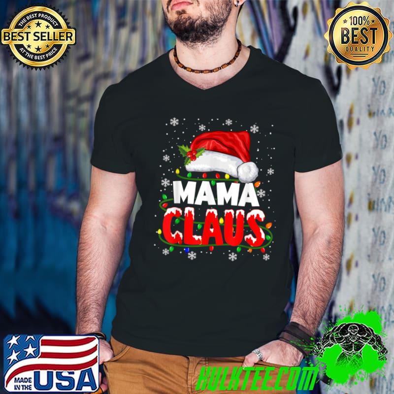 Awesome mama Claus Christmas Famiy Matching Pajamas Team Santa T-Shirt