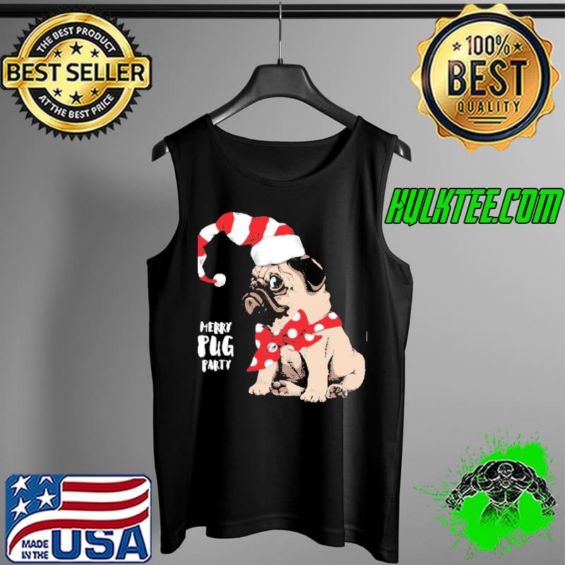 Awesome Merry Pug Party Christmas Shirt Tank Top Awesome Merry Pug Party Christmas Shirt Tank Top