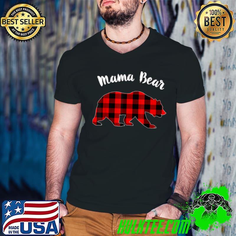 Awesome Red Plaid Mama Bear Shirt Buffalo Family Pajama Christmas T Shirt