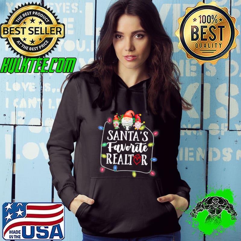 Awesome Santa's Favorite Realtor Christmas Gnomes Real Estate Agent T-Shirt