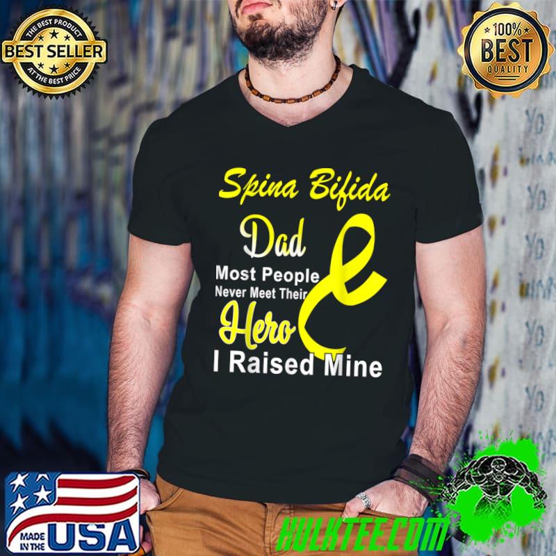 Awesome spina Bifida Awareness For Dad Yellow Ribbon Support T-Shirt Guys V Neck Awesome spina Bifida Awareness For Dad Yellow Ribbon Support T-Shirt Guys V Neck