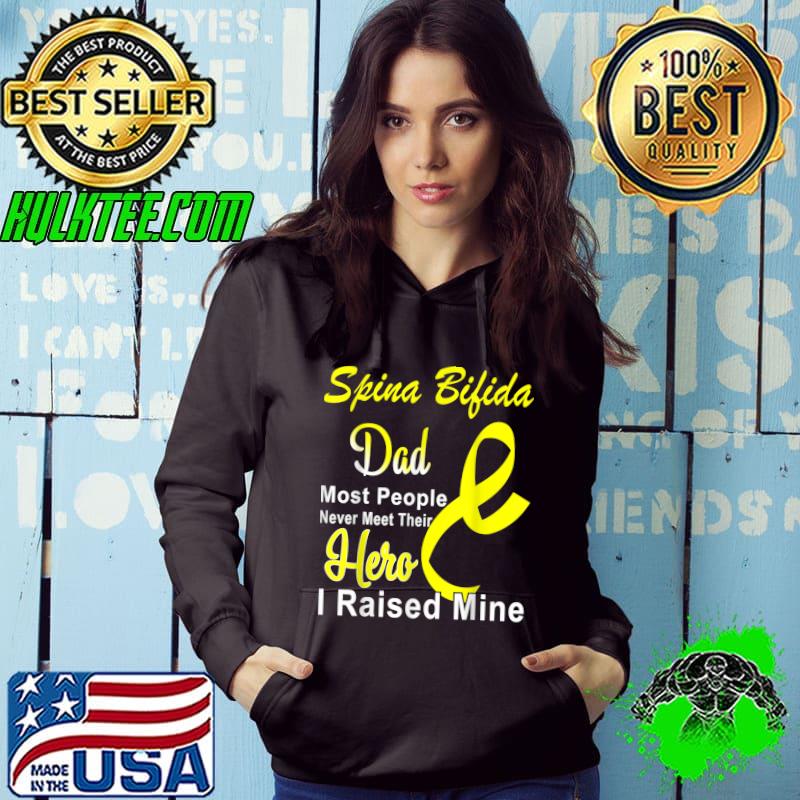 Awesome spina Bifida Awareness For Dad Yellow Ribbon Support T-Shirt