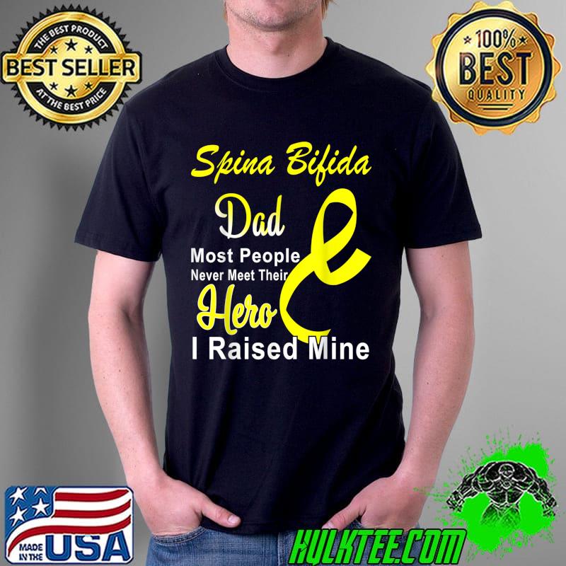 Awesome spina Bifida Awareness For Dad Yellow Ribbon Support T-Shirt Unisex Awesome spina Bifida Awareness For Dad Yellow Ribbon Support T-Shirt Unisex
