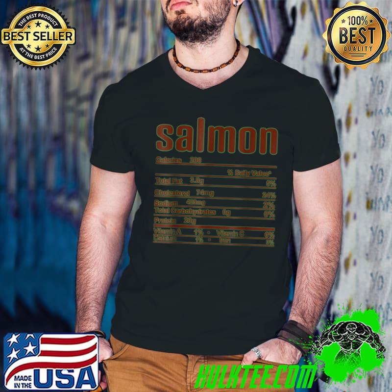 Awesome Thanksgiving Christmas Salmon Nutrition Fact T Shirt