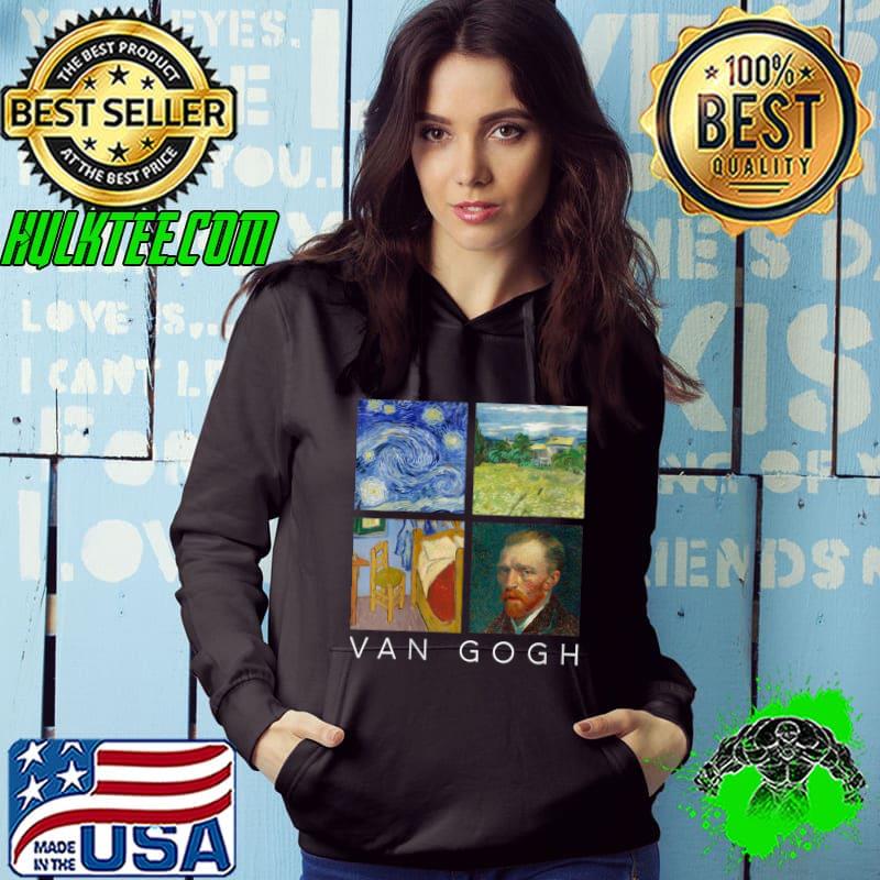 Awesome Van Gogh Painting Collage with Starry Night, Self Portrait T-shirt