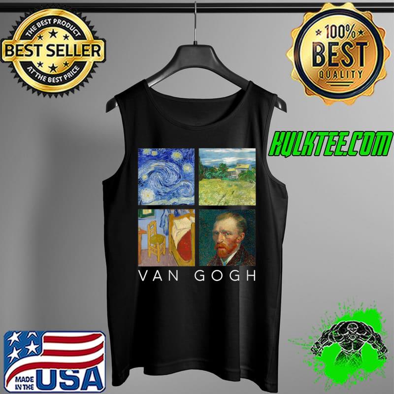 Awesome Van Gogh Painting Collage with Starry Night, Self Portrait T- Tank Top Awesome Van Gogh Painting Collage with Starry Night, Self Portrait T- Tank Top