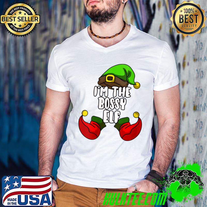 Best bossy Elf Matching Family Group Christmas Party Pajama T-Shirt