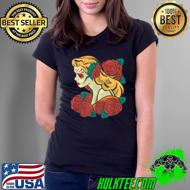 Best Catrina costume Dia De Los Muertos Day of the dead woman T Shirt Ladies Tee Best Catrina costume Dia De Los Muertos Day of the dead woman T Shirt Ladies Tee