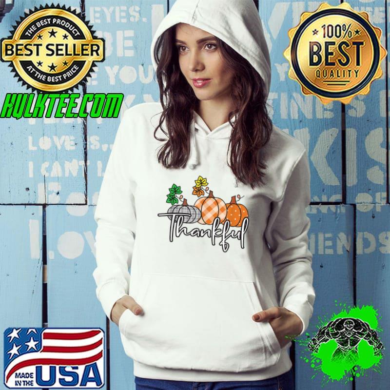 Best fall Plaid Pumpkin Thankful Cute Be Blessed Thanksgiving Day T-Shirt