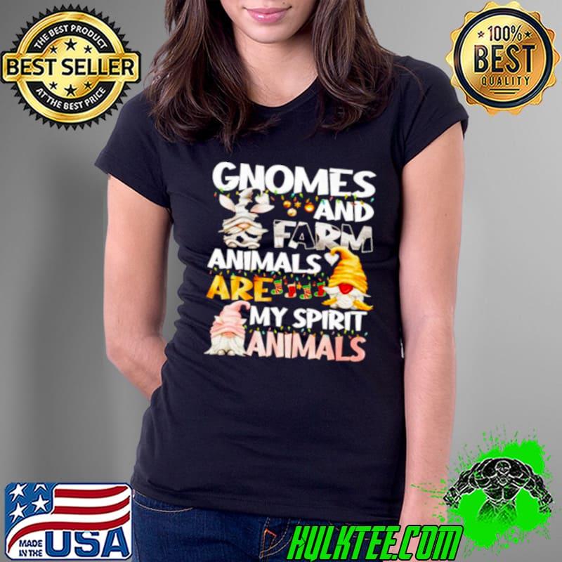 Best gnomes and farm animals are my spirit animals Christmas sweater Ladies Tee Best gnomes and farm animals are my spirit animals Christmas sweater Ladies Tee