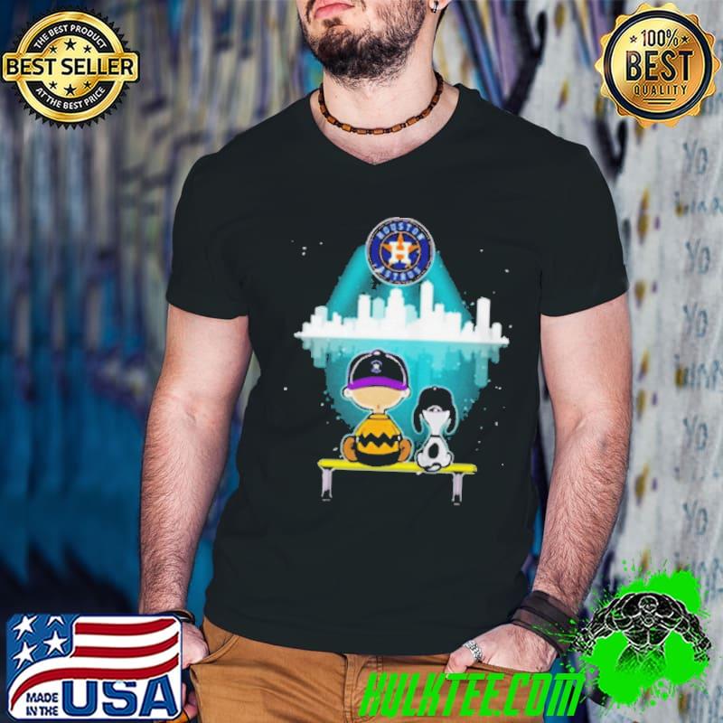 Best mLB NLCS 2021 THE PEANUTS CHARACTERS SNOOPY AND CHARLIE BROWNS WATCHING CITY HOUSTON ASTROS SHIRT