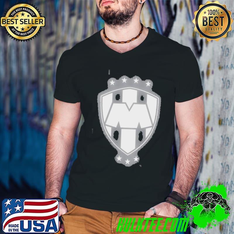 Best Monterrey Rayados Futbol Mexico Black Reflective Logo Shirt