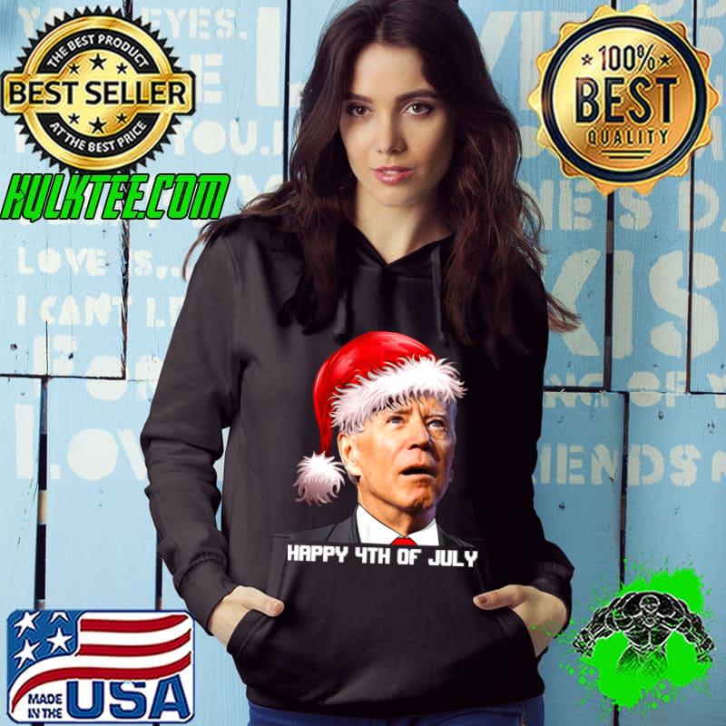 Best Santa Joe Biden Happy 4th Of July Biden Ugly Christmas T-shirt