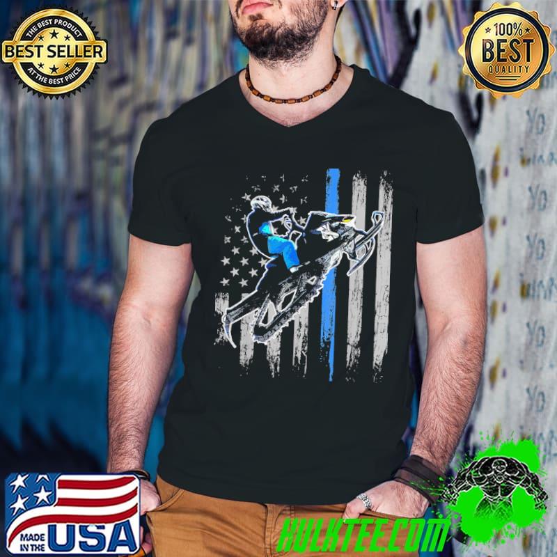 Best snowmobile American Flag Shirt