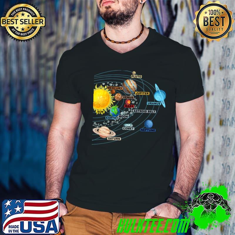 Best solar System Planets - Astronomy Space Science - Girls Boys T-shirt