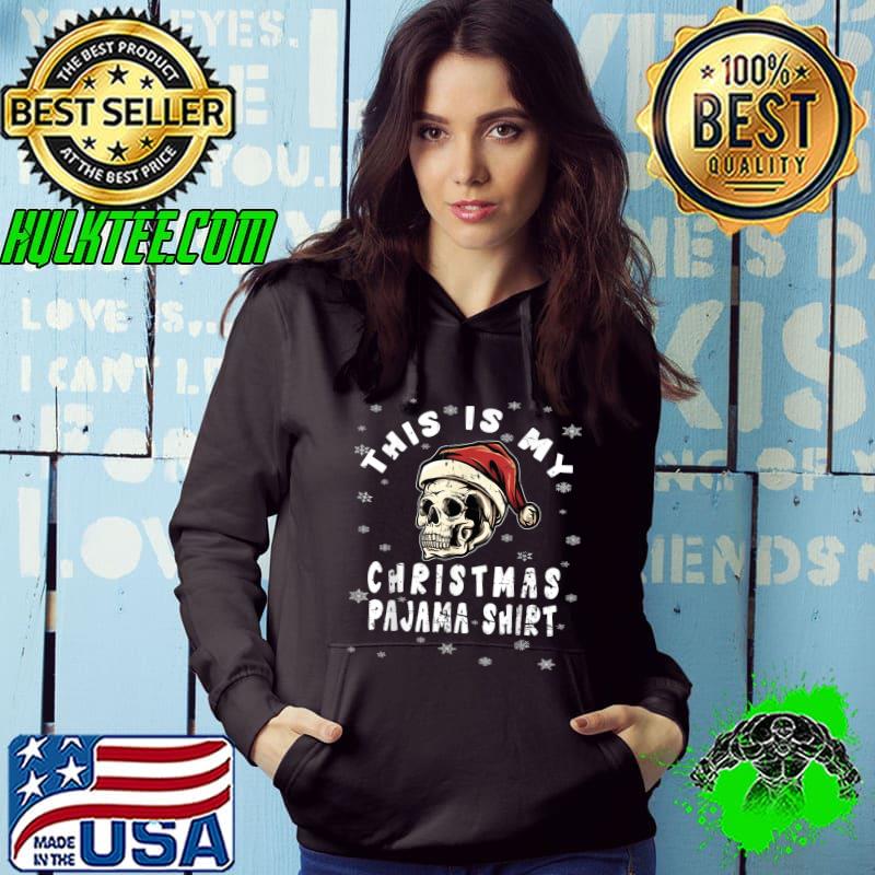 Best Vintage Skull Santa Hat Skeleton Christmas Pajama Shirt T-Shirt