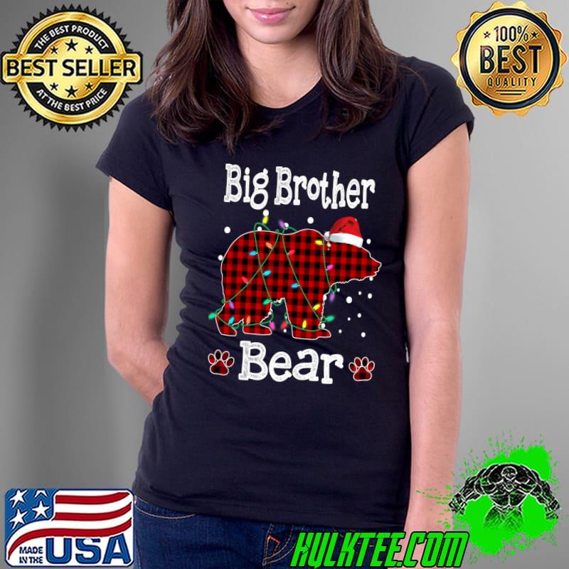 Big Brother Bear Shirt Red Buffalo Plaid Big Brother Bear T-Shirt Ladies Tee Big Brother Bear Shirt Red Buffalo Plaid Big Brother Bear T-Shirt Ladies Tee