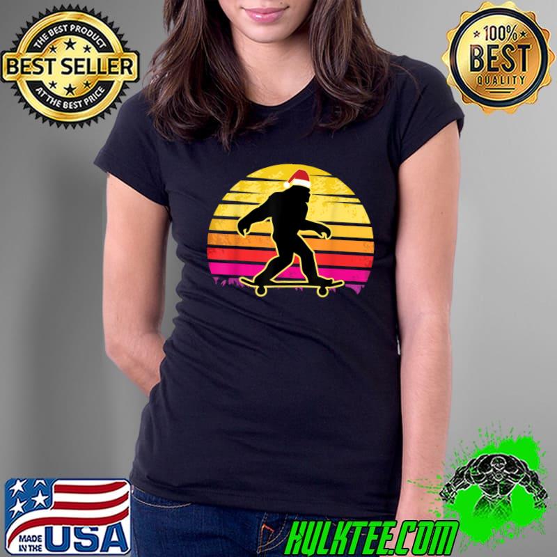 Bigfoot Skater Christmas Funny Skateboard-ing X-Mas Pajama T-Shirt Ladies Tee Bigfoot Skater Christmas Funny Skateboard-ing X-Mas Pajama T-Shirt Ladies Tee