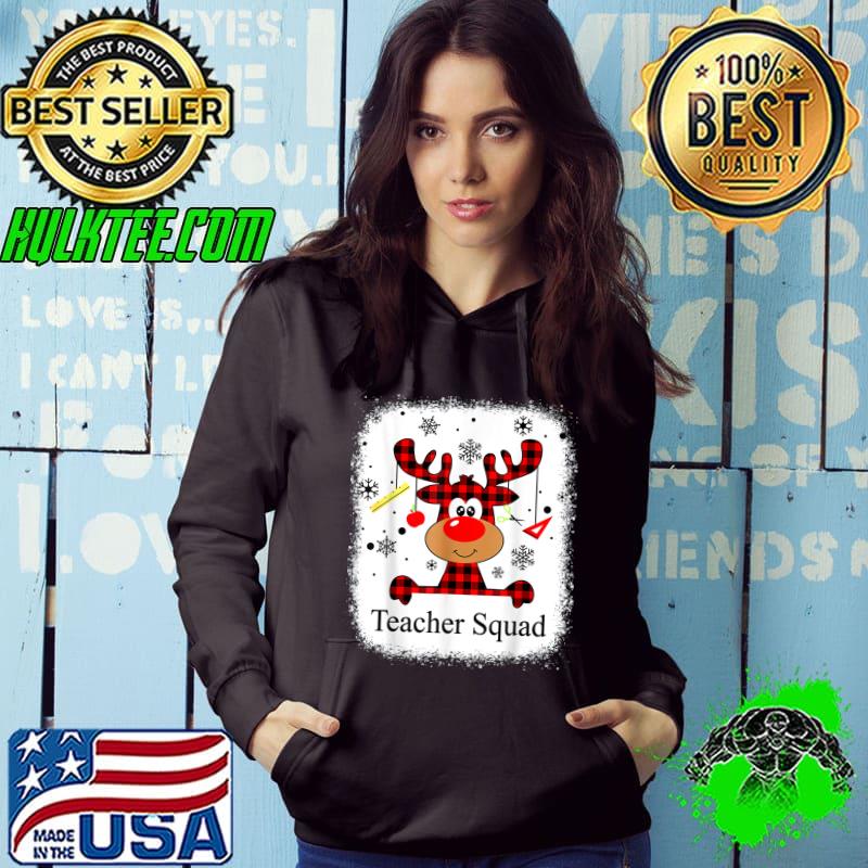 Bleached Teacher Squad Reindeer Christmas T-Shirt