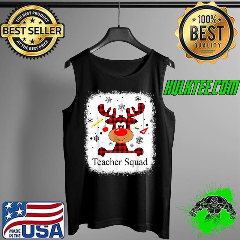 Bleached Teacher Squad Reindeer Christmas T-Shirt Tank Top Bleached Teacher Squad Reindeer Christmas T-Shirt Tank Top