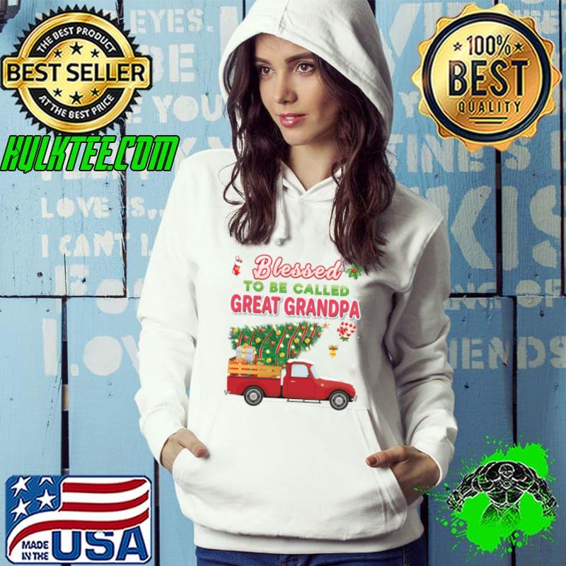Blessed To Be Called Great Grandpa Christmas Tree Truck Ugly T-Shirt