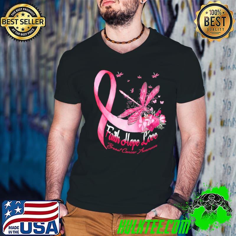 Butterflies Faith Hope Love Breast Cancer Awareness Shirt