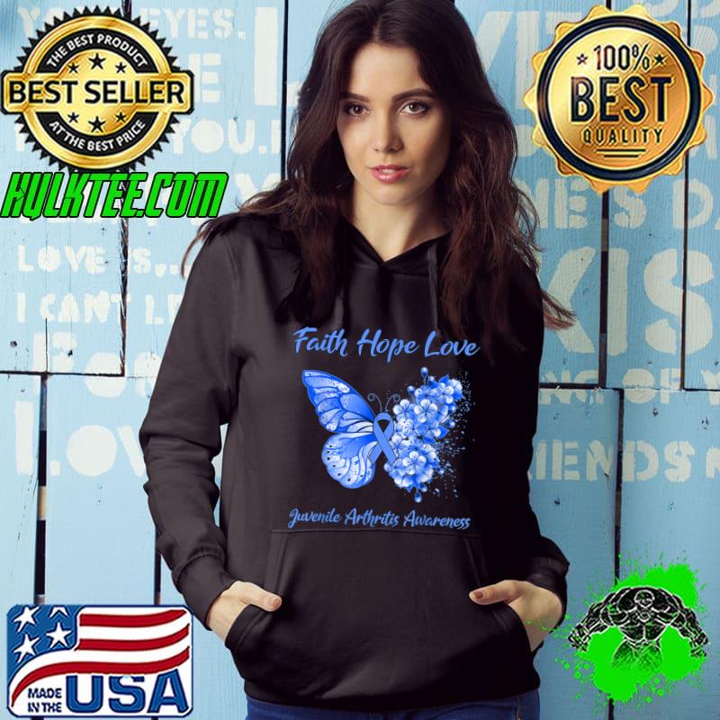 Butterfly Faith Hope Love Juvenile Arthritis Awareness T-Shirt