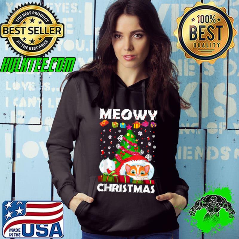 Cat Meowy Family Matching Christmas Pajamas Santa Cats Xmas T-Shirt