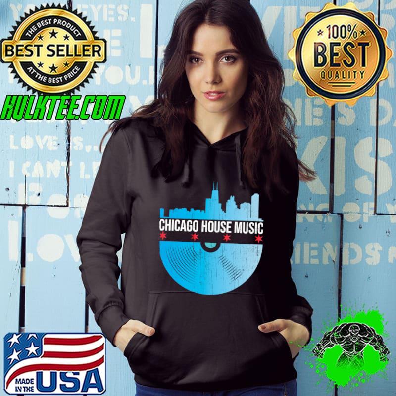 Chicago House Music - Skyline Vinyl Record DJ Rave T-shirt