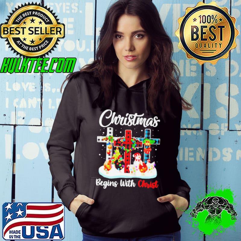 Chicken christmas begins with christmas shirt