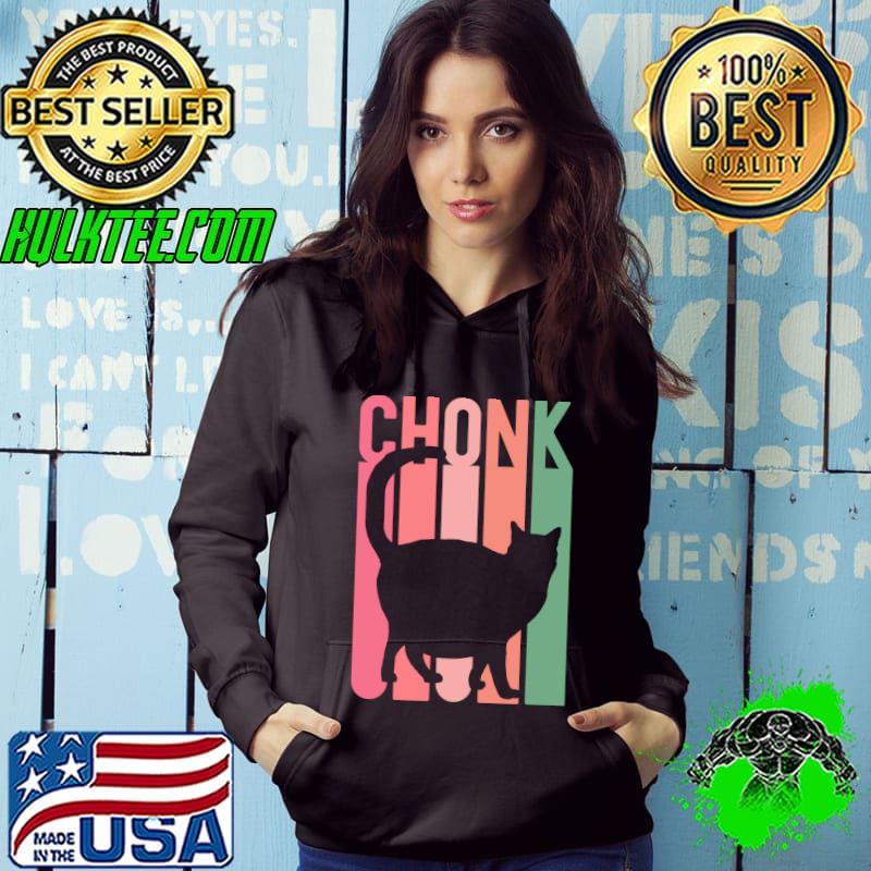 Chonk Fat Cat Mom Girl Retro Christmas Oh Lawd He Coming Her T-shirt