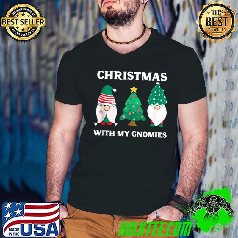 Christmas With My Gnomies Funny Gnome Pun Xmas Gnomes Pajama T-s Guys V Neck Christmas With My Gnomies Funny Gnome Pun Xmas Gnomes Pajama T-s Guys V Neck
