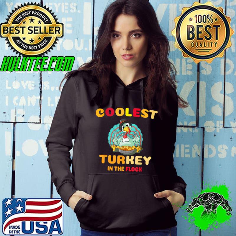 Coolest Turkey In The Flock Happy Thanksgiving Kids Boy Girl T-Shirt