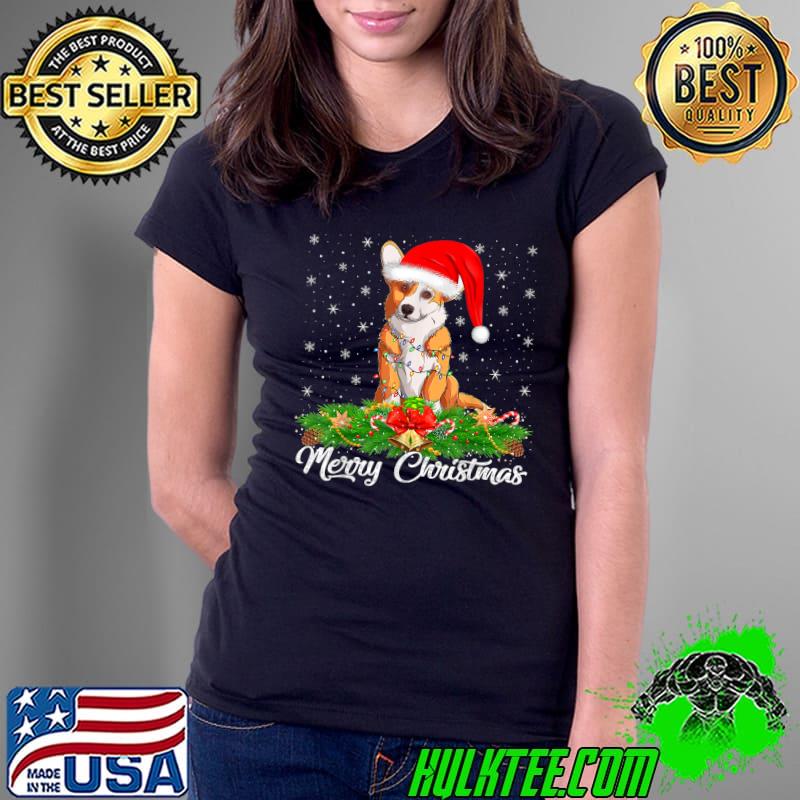 Corgi Dog Lover Xmas Lighting Merry Christmas Corgi T-Shirt Ladies Tee Corgi Dog Lover Xmas Lighting Merry Christmas Corgi T-Shirt Ladies Tee