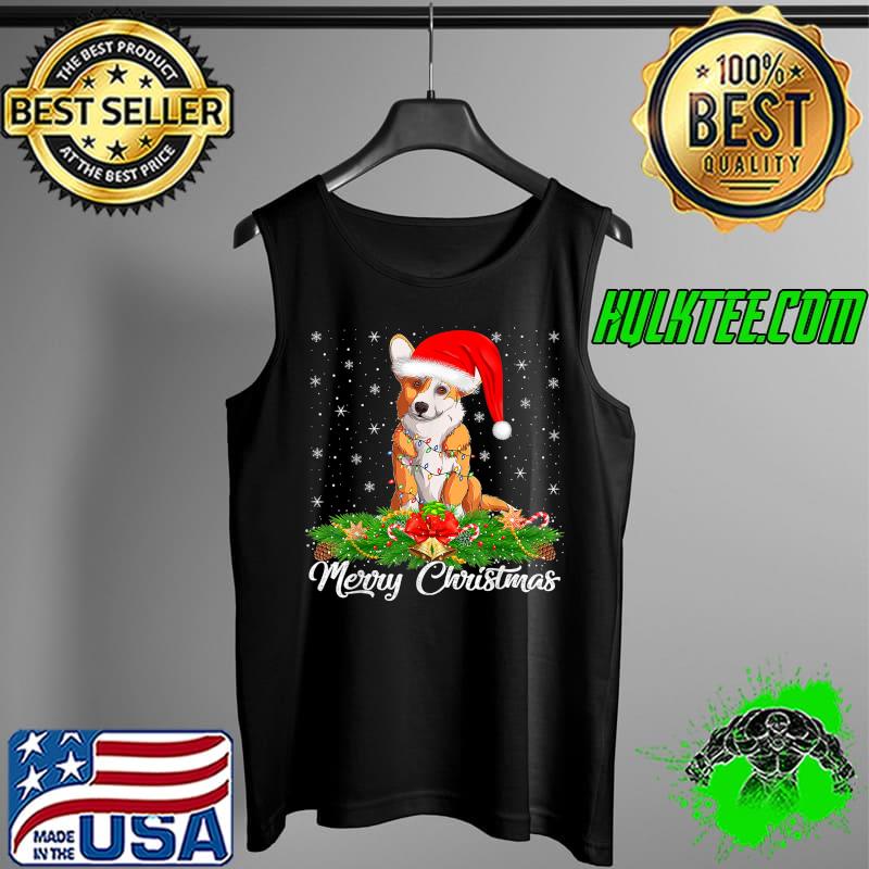 Corgi Dog Lover Xmas Lighting Merry Christmas Corgi T-Shirt Tank Top Corgi Dog Lover Xmas Lighting Merry Christmas Corgi T-Shirt Tank Top