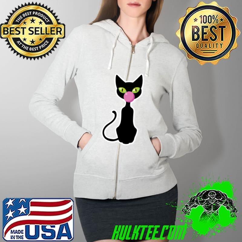 Cute Cat Funny Chewing Bubble Gum Pets Animals Kittens Lover T-s Full Zip Hooded Cute Cat Funny Chewing Bubble Gum Pets Animals Kittens Lover T-s Full Zip Hooded