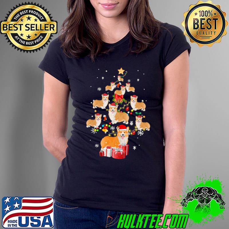 Cute Corgi Christmas Tree Dogs Lover T-s Ladies Tee Cute Corgi Christmas Tree Dogs Lover T-s Ladies Tee