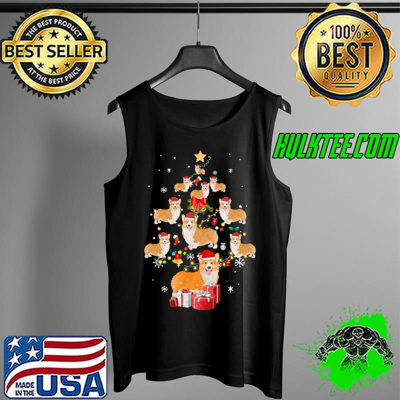 Cute Corgi Christmas Tree Dogs Lover T-s Tank Top Cute Corgi Christmas Tree Dogs Lover T-s Tank Top