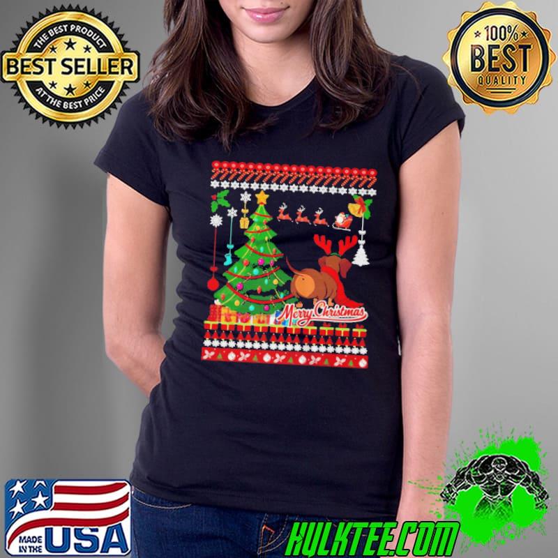 Dachshund dog christmas ugly Dachshund xmas s Ladies Tee Dachshund dog christmas ugly Dachshund xmas s Ladies Tee
