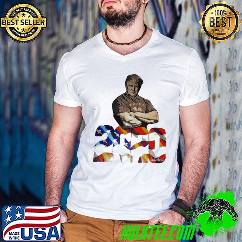 Donald Trump Potus 45 2020 Signature American Flag Shirt