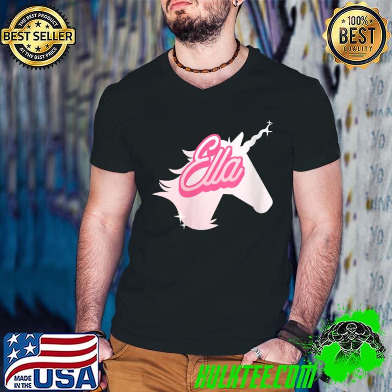 Ella Name Gift Personalized Unicorn Theme Party T-s Guys V Neck Ella Name Gift Personalized Unicorn Theme Party T-s Guys V Neck