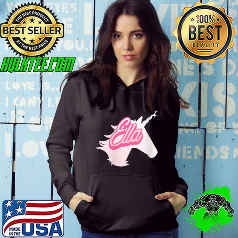 Ella Name Gift Personalized Unicorn Theme Party T-shirt Ella Name Gift Personalized Unicorn Theme Party T-shirt
