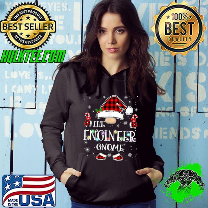 Engineer Gnome Buffalo Plaid Family Christmas Pajama T-Shirt