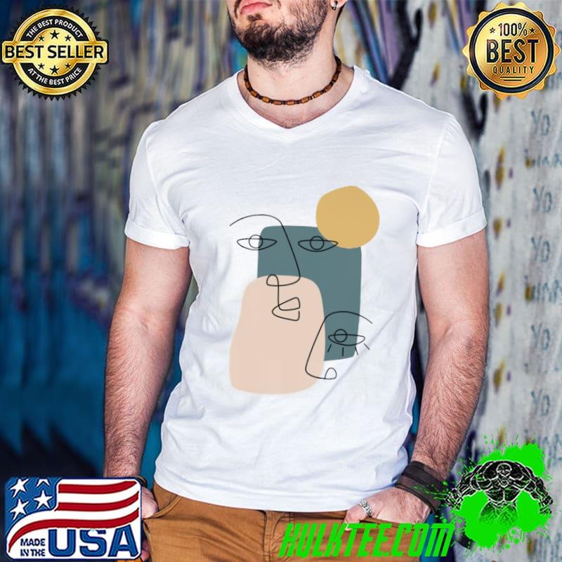 Faces Abstract Feminine Line Art Drawing Shirt