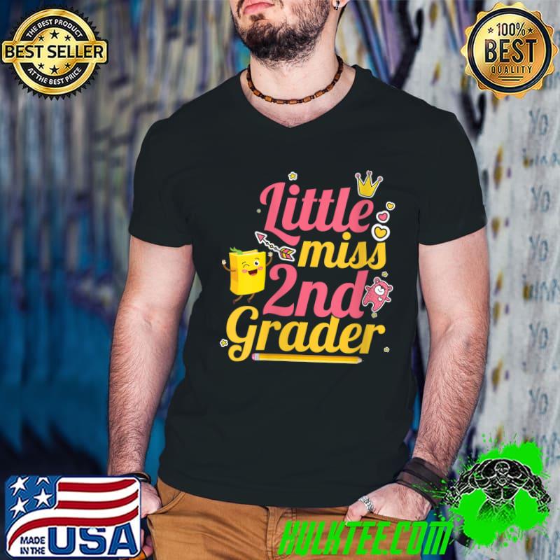 First Day Of School Little Miss 2nd Grader Girls T-Shirt Guys V Neck First Day Of School Little Miss 2nd Grader Girls T-Shirt Guys V Neck